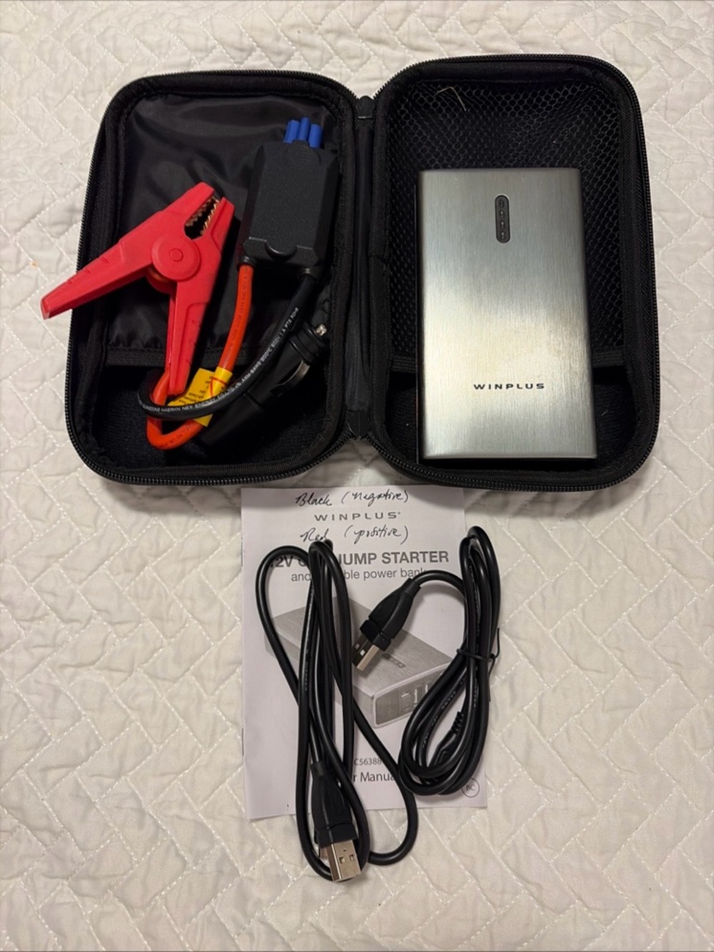 Winplus Silver Portable Jump Starter and Power Bank 12V